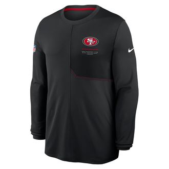 Nike San Francisco 49ers Sideline Coach Nike Mens Dri-FIT NFL Long-Sleeve Top in Black | 03B1048Y9B-B8B