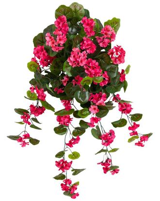 Nearly Natural 29In Uv-Resistant Artificial Geranium Hanging Plant (Indoor/Outdoor) - Set Of 2