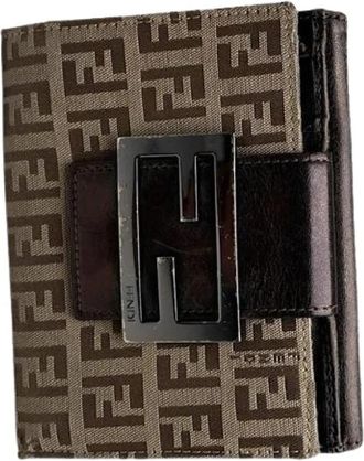 Fendi Pre-owned Leren Portemonnee - Dames - Vintage Accessoires - Bruin - ONE Size - Leer - Vintage
