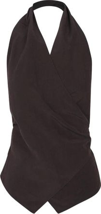 Cortana Top Sof&iacute;a - Dames - Tops zonder mouwen - Bruin - L - Leer - Tops
