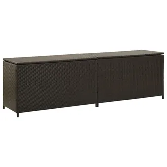 vidaXL Baule Da Giardino In Polyrattan 200x50x60 Cm Marrone - Vidaxl