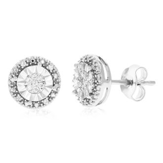 Vir Jewels 1/6 cttw Lab Grown Diamond Composite Earrings in Sterling Silver With Push Backs For Women