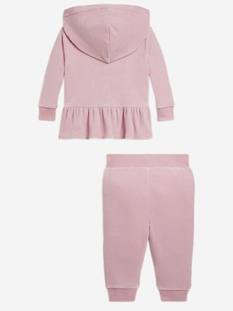 Polo Ralph Lauren Girls Tracksuit Set Chenille Pink Jacket: Cotton Sets Accessory