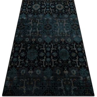 RugsX Rugsx - Alfombra De Lana Omega Karaja Flores Azul Oscuro Blue 200x300 Cm