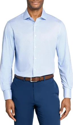 W.R.K Slim Fit Crisscross Reworked Dress Shirt in Light Blue at Nordstrom, Size 16.5
