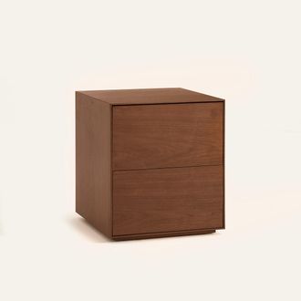 AM.PM MDF met notenhout gefineerd bureauonderstel met 2 laden, MIKUBE