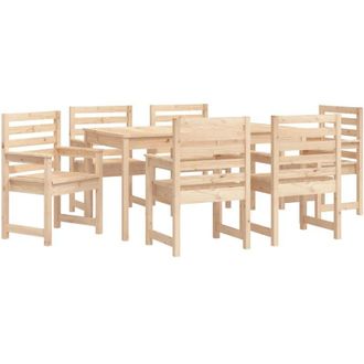 vidaXL Vidaxl - Juego De Comedor De Jard&iacute;n 7 Piezas Madera Maciza De Pino