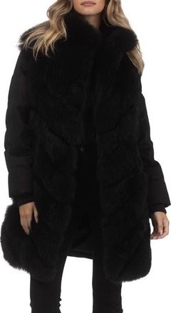 Gorski Genuine Shearling Diagonal Stroller with Cashmere Back And Sleeves in Black/black at Nordstrom, Size X-Small