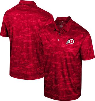 Colosseum Mens Colosseum Red Utah Utes Daly Print Polo at Nordstrom, Size Medium