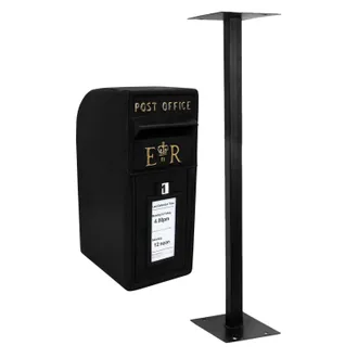 MonsterShop Black Royal Mail Post Box with Stand
