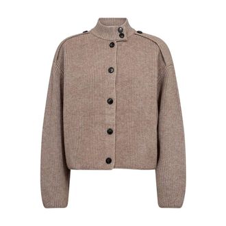 Co'Couture RowCC Utility Cardigan - Dames - Truien - Bruin - Maat: XS Acryl