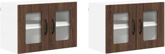 vidaXL Kitchen Wall Cabinets with Door 2 pcs Brown Oak 60 x 31 x 40 cm vidaXL