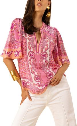 Hale Bob Hale Bob Novah Short Sleeve Jersey Silk Top