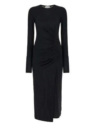 Isabel Marant gathered long-sleeve midi dress - Black