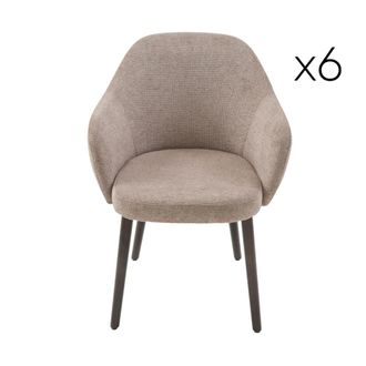 Signature Lote de 6 sillones bridge de tela - P52 cm
