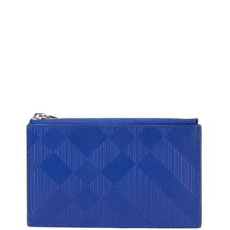Burberry Pre-owned Wallets, female, Blue, Size: ONE SIZE Pre-owned Nova Check Leather Card Coin Case