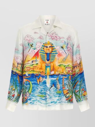 Casablanca silk printed cuban collar shirt