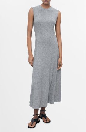 Mango Crystal Studded Sleeveless Dress in Dark Heather Grey at Nordstrom, Size 10