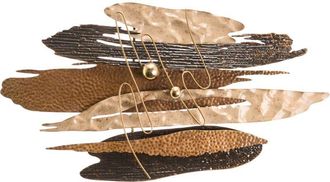 Beliani Decoraci&oacute;n De Pared Elegante De Metal Con Forma Irregular Pieza Decorativa Art&iacute;stica 3d Marr&oacute;n Multicolor Laheen