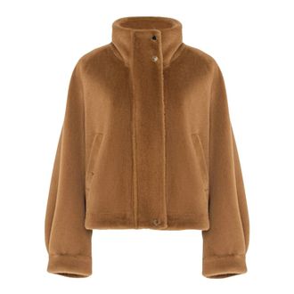 Manila Grace Giacca Corta in Tessuto - - Jackets - Donna - Marrone - S