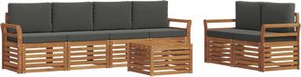 vidaXL Conjunto De Sof&aacute;s De Exterior 7 Uds. Natural Y Antracita Vidaxl