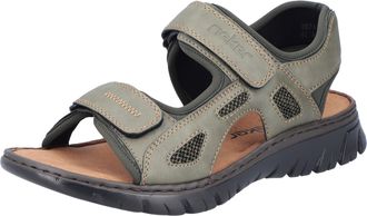 Rieker Sandale RIEKER, Herren, Gr. 40, gr&uuml;n (oliv), Lederimitat, Textil, Schuhe Sandale, Sommerschuh, Klettschuh, Outdoorsandale, in Trekking-Optik
