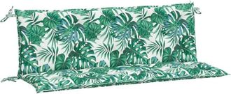 vidaXL Cojines Banco Jard&iacute;n 2 Uds Tela Estampado De Hojas 150x50x7 Cm Vidaxl