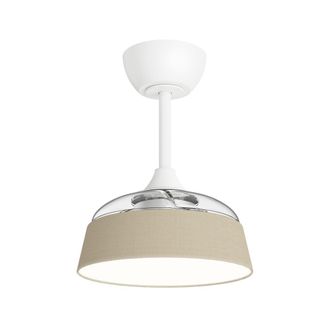 Sulion Ventilador de techo retr&aacute;ctil con pantalla de tela beige