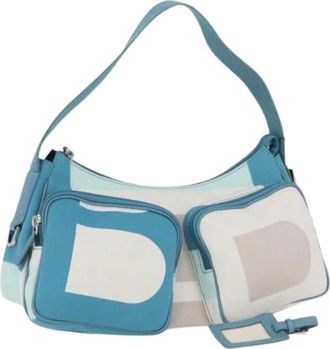 Bally Pre-owned Shoulder Bags, female, Blue, Size: ONE SIZE Pre-owned Canvas Shoulder Bag