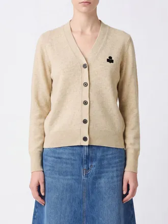 Isabel Marant Cardigan in misto cotone e lana con logo floccato
