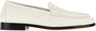 Bottega Veneta White Slip On Loafers