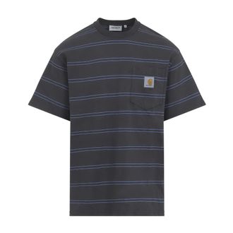 Carhartt Work in Progress Carhartt Wip, T-Shirts, male, Blue, Size: XL Bert Pocket T-Shirt