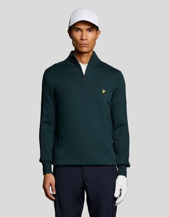 Lyle & Scott Lyle And Scott Mens Cotton Blend 1/4 Zip Jumper - Green - Size: 44