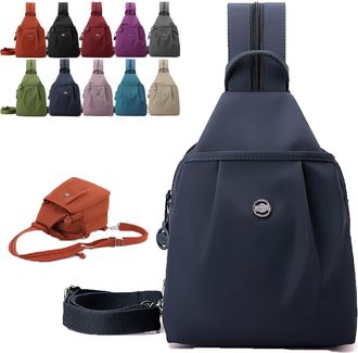 Generic 3 in 1 Anti-Theft Travel Tote Bag, Womens Mini Backpack Waterproof 2-Way Commuter Bag Stylish Oxford Cloth Crossbody Bags (Navy)