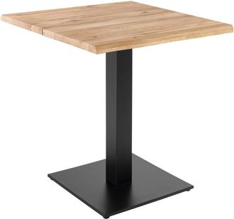 Oviala Mesa de comedor 70x70 cm con cantos irregulares en roble