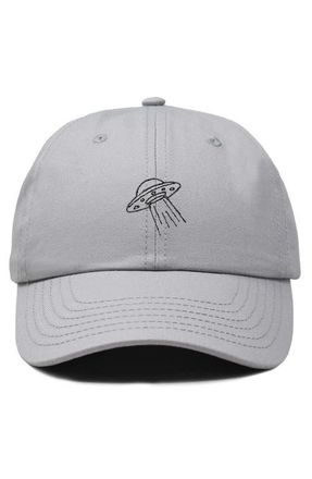 Dalix UFO Embroidered Adjustable Dad Cap in Gray at Nordstrom