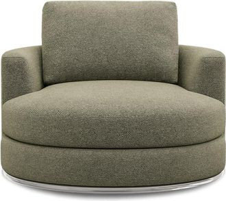 Castlery Hamilton Swivel Armchair 39.4 Customized, Performance Classic Twill Moss, Spill Resistant, 360-&deg; Swivel for Castlery Chairs, Green