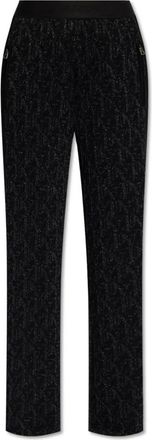 Palm Angels Broek met Logo - Dames - Straight fit broeken - Zwart - XS - Broeken