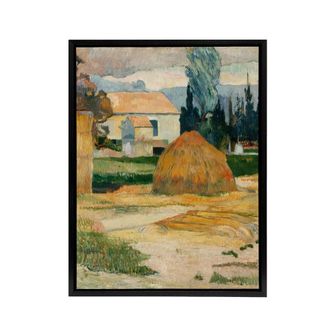 Artery8 Farmhouse Landscape Near Arles Paul Gauguin Framed Canvas Wall Art | Size: W24 x H32