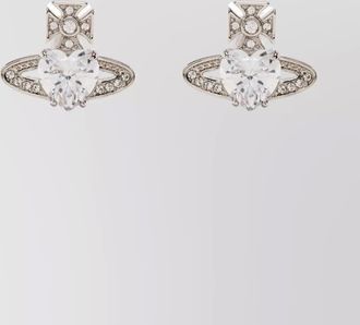 Vivienne Westwood pair crystal heart earrings