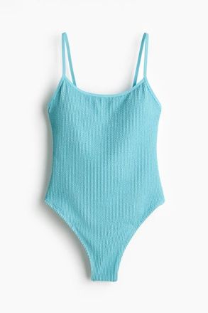 H&M Padded-cup High Leg Swimsuit in Turquoise at Nordstrom, Size X-Small