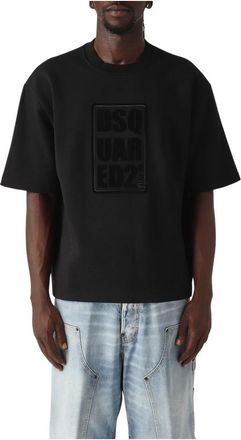 Dsquared2 Tops, Heren, Zwart, M, Felpa M/C