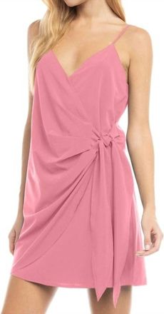 Naked Zebra Caribbean Tie Waist Dress In Carnation