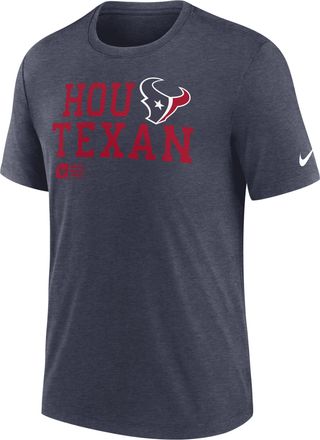 Nike Houston Texans Overlap Lockup Nike Mens NFL T-Shirt in Blue | NJFDEX529H-U66