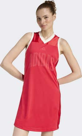 adidas Shirtkleid ADIDAS SPORTSWEAR STADIUM MESH DRESS, Damen, Gr. XXL, N-Gr, pure ruby, crystal linen, sanftes wei&szlig;, Obermaterial: 100% Polyester, Kleider S