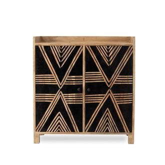 Mathi Design Cómoda de madera de mango con 2 puertas