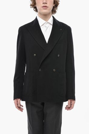 Tagliatore Giacca Doppiopetto in Cashmere con Revers a Lancia Tagliatore