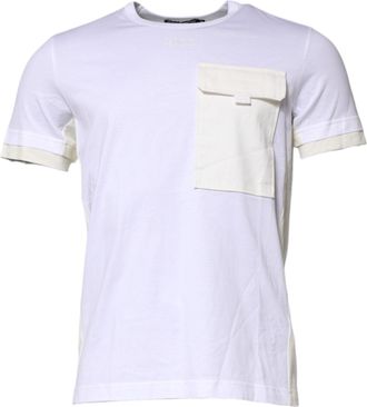 Dolce & Gabbana Mens White Cotton Pocket Short Sleeves T-Shirt