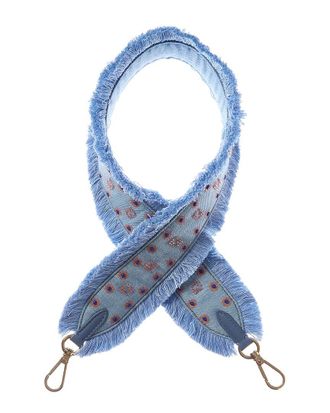 Fendi Fendi Strap You Leather-Trim Denim Shoulder Strap