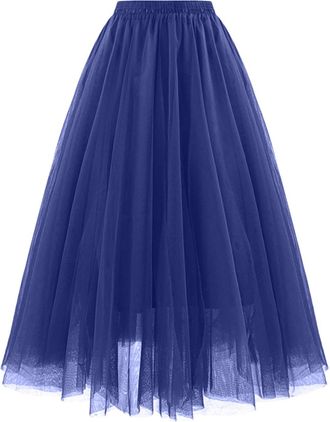 Generic Same Day Delivery Items Skirts for Women UK Elasticated Waist Womens Wedding Dress Petticoat Rockabilly Tutu Skirt Puffy Slips Underskirt Ballet offic